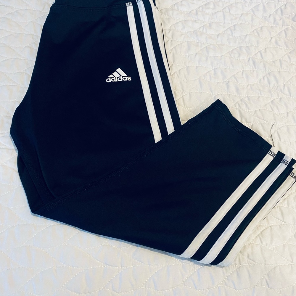 Adidas Black and White Leggings with Iconic Stripes